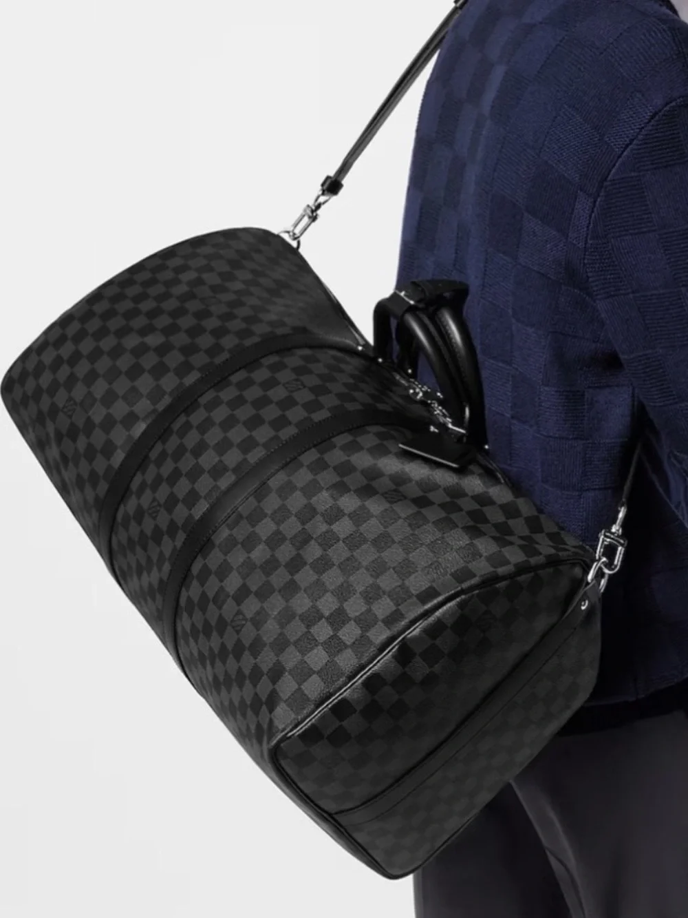 Louis Vuitton Keepall Bandoulière 55 in Black Damier Graphite Canvas